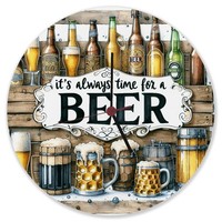 Bier Wanduhr Aus Alu Mit Spruch It's Always Time For A Beer