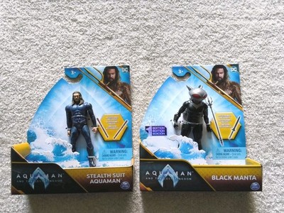 2x DC Actionfiguren Stealth Suit Aquaman & Black Manta original von Spinmaster 