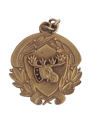 Vintage Loyal Order of Moose Lodge Gold Pendant Necklace 1887-1937 Rare Charm
