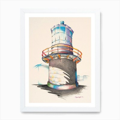 Nobbys Leuchtturm Luft Kunstdruck gerahmt Wandbild Poster Leinwanddruck Bild