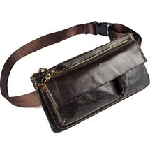 Leather Waist Pack Belt Fanny Bag for Men Women Hip Bum Purse Travel Hiking R...