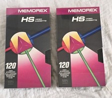 2 Memorex HS 120 Video Cassette High Standard VHS Tape VCR