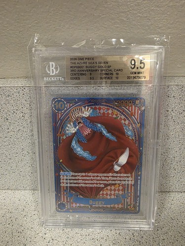 GOLD Buggy SP OP-14 One Piece TCG OP09-051 BGS 9.5