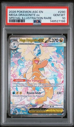 2026 POKEMON ASCENDED HEROES SPECIAL ILLUSTRATION RARE MEGA DRAGONITE EX PSA 10