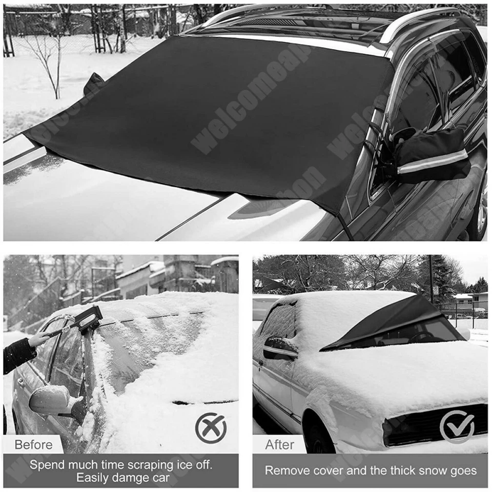 Car Snow Cover For Kia Forte w/S-Hook Straps 600D Oxford Winter Car Cover - Image 4 of 4