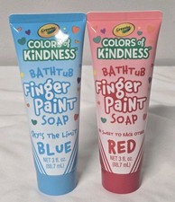 Crayola Bathtub Finger Paint Soap 2 Colors Red And Blue Set Of 2 3oz Each