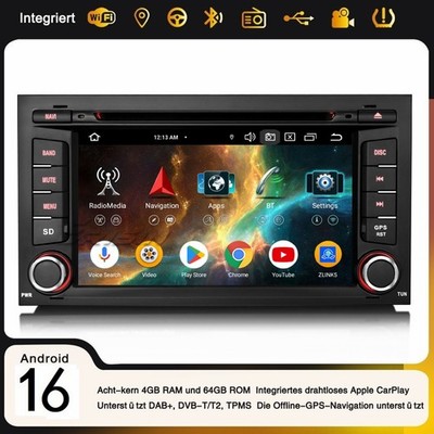 64GB Android 16 DAB+ Autoradio Für SEAT LEON 2013-2018 CarPlay 8-Kern Wifi Navi