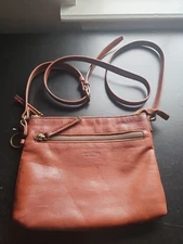 American Leather Co Brown Crossbody Satchel with Zipper