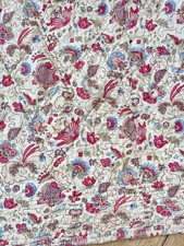 47x97 18th French Indienne Quilt Floral Textile Wabi Sabi Cottage Decor Rustic 