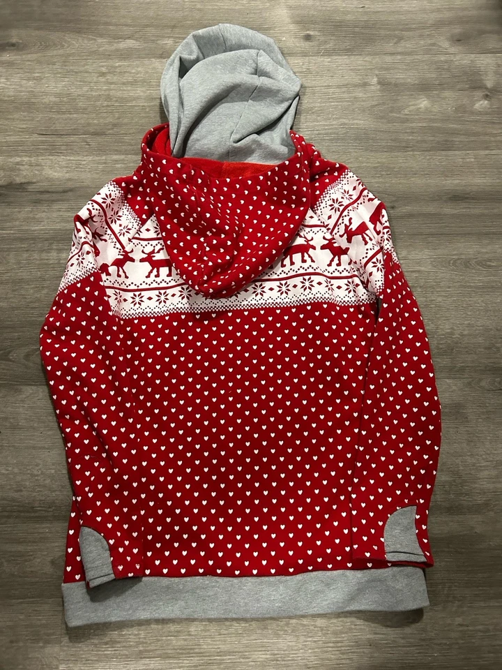 Moletom AMPERSAND AVENUE & Boutique jogos de renas com capuz duplo Natal GG - Imagem 2 de 4