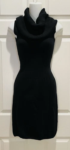 UNDERCOVER Abito maglione maglia senza maniche scollo cappuccio nero Victoria's Secret vintage nuovo taglia XS