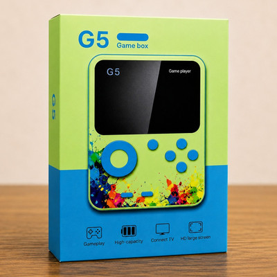 G5 Game Box Handheld Electronic Game Player, Handheld Game Console - Green/Blue