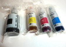 Genuine Epson 502 Eco Tank Printer Ink 4 Bottle Pack Black Cyan Yellow Magenta