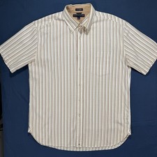 Tommy Hilfiger shirt Mens Size Large 80's 2 Ply Fabric Short Sleeve Button Up