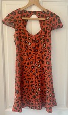 Leopard print Mini Dress With Cut Out Back Detail, Topshop, Size 8