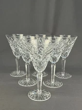 6 Waterford Crystal TYRONE 6 1/2" Claret Wine Glasses: Mint