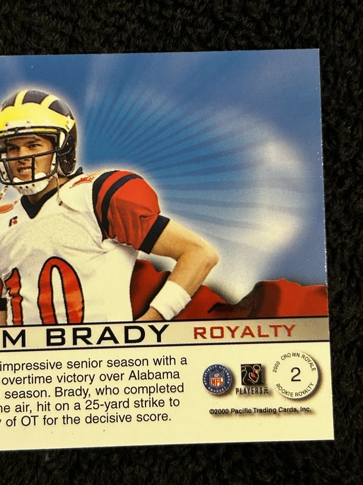 2000 Crown Royal Tom Brady Rookie Royalty Pacific Trading Cards #2 - Imagem 3 de 4