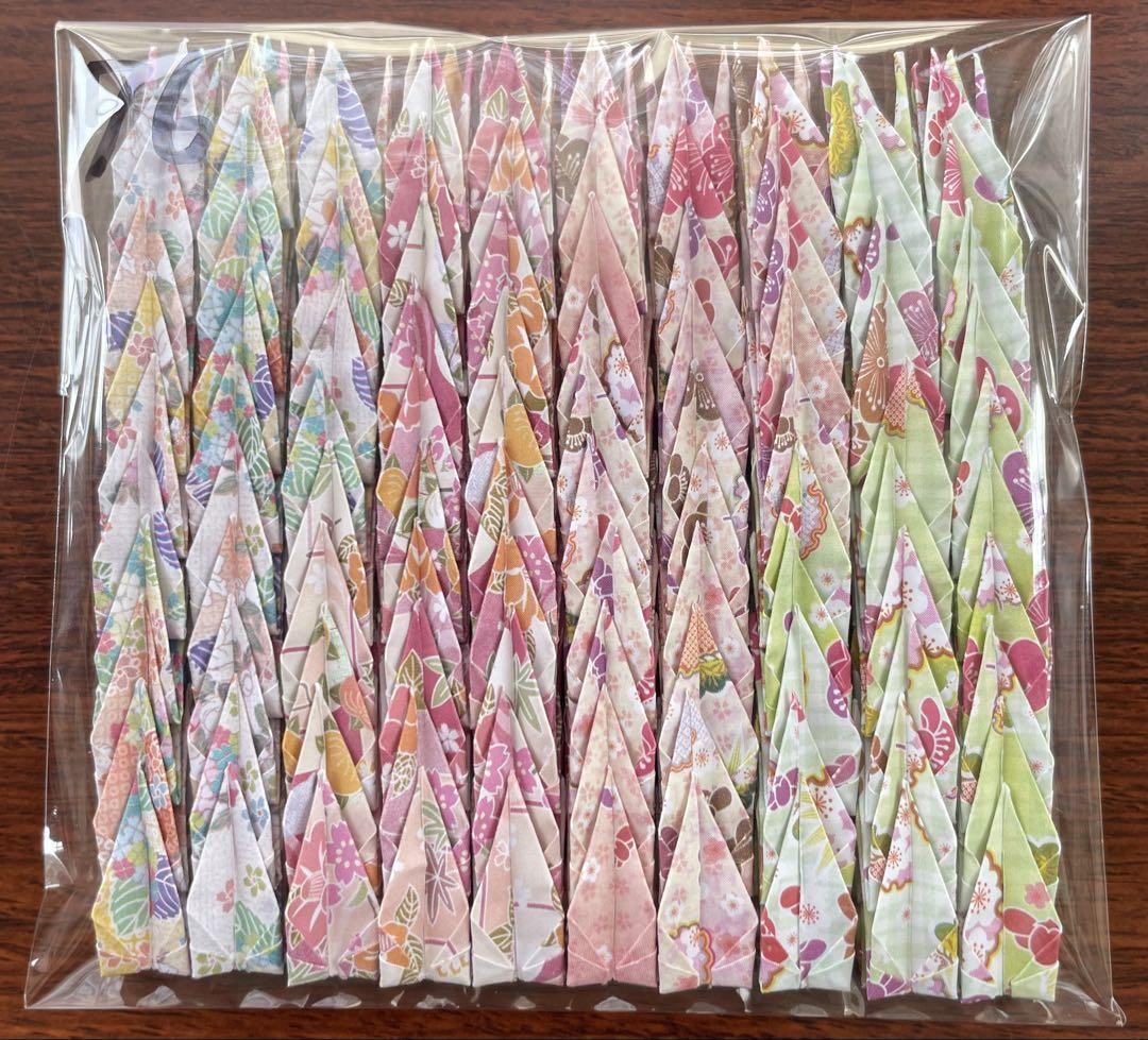 Japanese origami mini paper cranes set - 100 colorful folding crane decorations