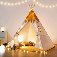 Teepee Tent for Kids with Light Mat, Toddler Tents Indoor Play Tent Playhouse,