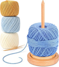 Yarn Holder for Crocheting and Knitting, Easy Install Wooden Yarn Spinner with S