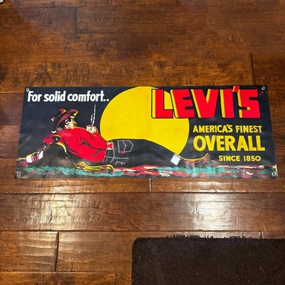 Levi's “For Solid Comfort” Banner 4FT – Vintage Style 1930s Cowboy