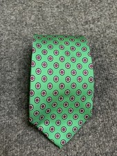 Vintage Polo Ralph Lauren Silk Neck Tie Green Geometric Made In USA