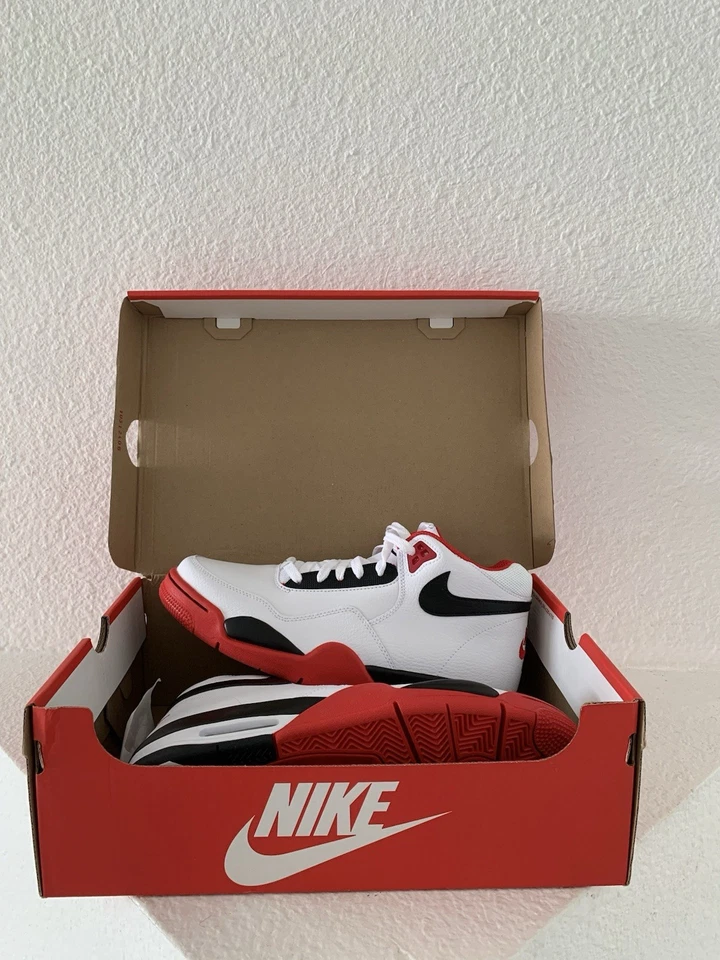 Nike Air Flight 89 Basketball Shoes White/Black/Red - Image 2 of 4