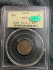 PCGS MS-63 1887 SEATED LIBERTY DIME CAC OGH