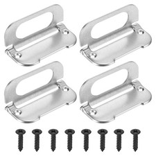 4Pcs Recessed Pull Door Handle Invisible Flush Handle with Screw Silver