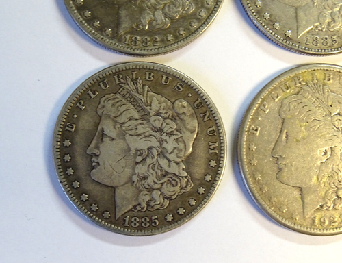 Lot of 4 Morgan Silver Dollar Coins (various dates & mint marks) / FedEx FS - Picture 5 of 13