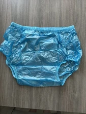 Blue Plastic Low Cut Briefs Pants Super Soft, 3x Size