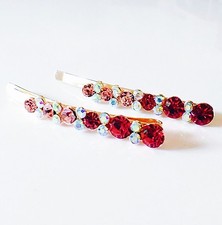 USA Bobby Pin Using Swarovski Crystal Hair Clip Hairpin simple Gold Pink AB P02
