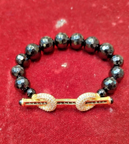 Bracciale in oro giallo rodiato nero più esigente regalo di bellezza. - Foto 7 di 7