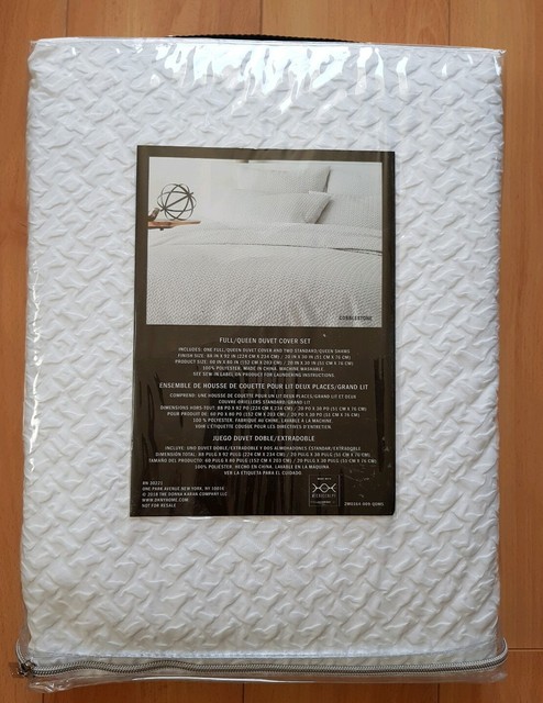 Dkny Pure Eyelet Voile Cotton Full Queen Duvet Cover White Bedding