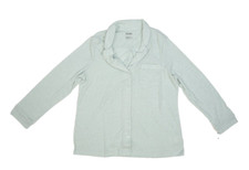 Haven Well Within Womens Green Long Sleeve Button Up Collared Knit Blouse L