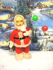 Vintage Santa Claus with Balloons Tin Litho Bell Ringer Windup toy  1038 TST