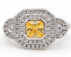 3Ct Treated Yellow Sapphire & Topaz 925 Sterling Silver Ring Sz 7 &2-3