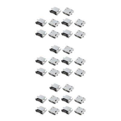 2X(30 Pcs Spare Parts Type B Micro USB Female Jack Connector Port Socket F4E8)