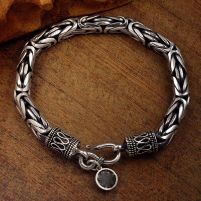 BALI BYZANTINE King Chain 925 silver men's and women's 6mm wide bracelet