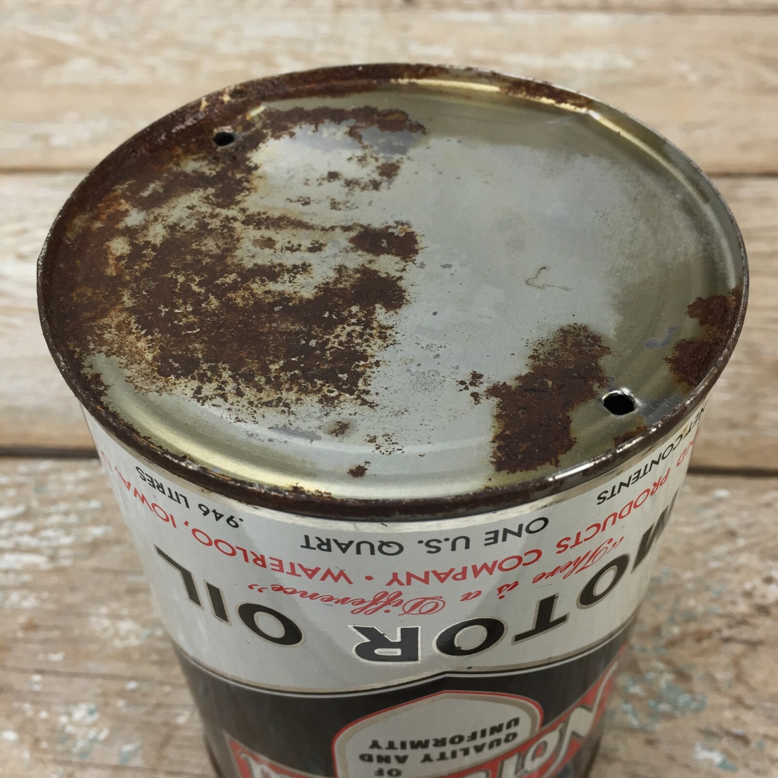 VINTAGE METAL OIL CAN Northland Motor Oil 1 Qt, EMPTY, oil & gas
