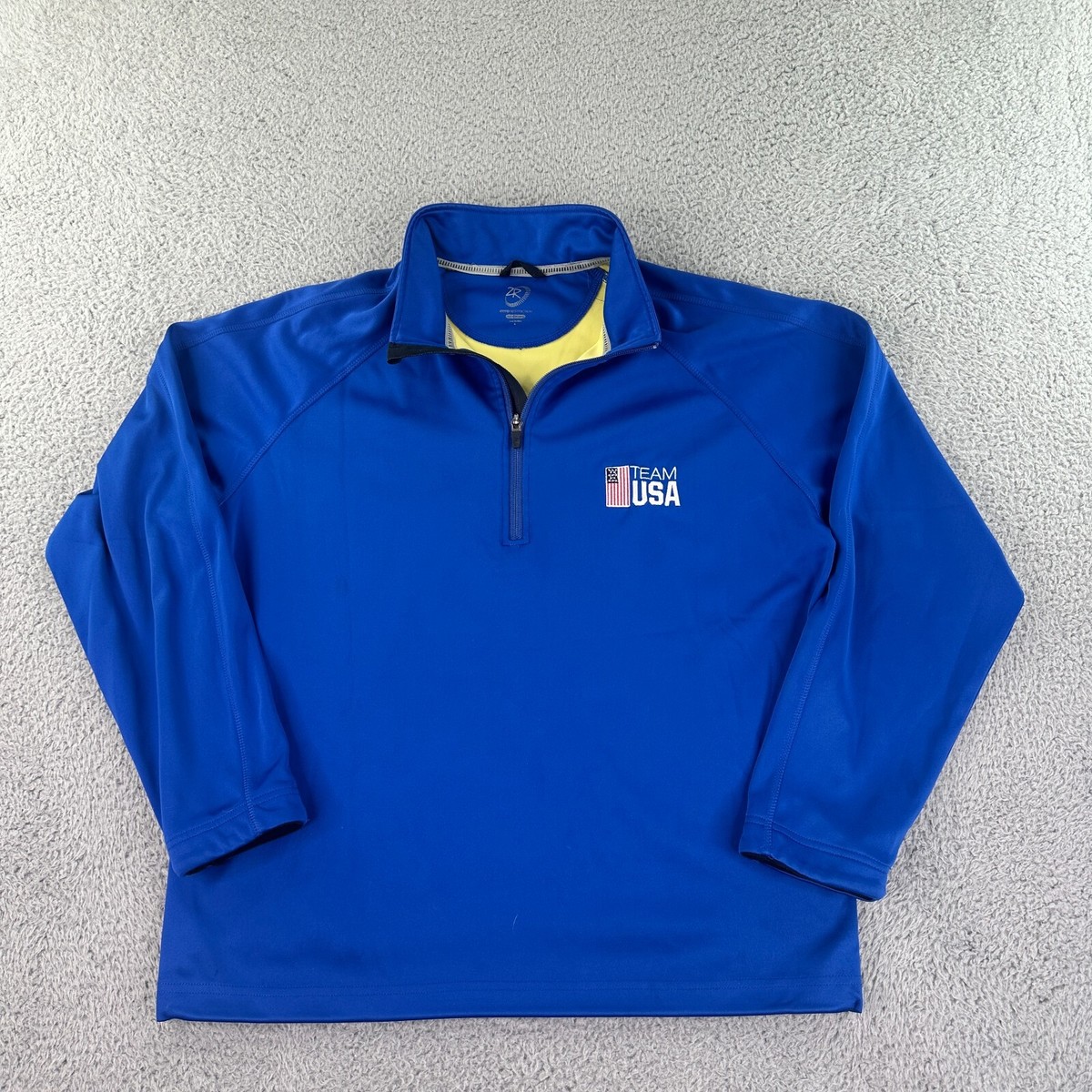 Zero Restriction Pullover Men Large Blue Team USA 1/4 Zip Golf Athletic 4879 View 2