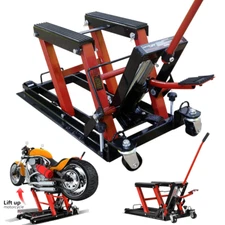 Steel Hydraulic Motorcycle ATV Lift Jack Hoist Stand 1500 lbs Dirt Street Bike
