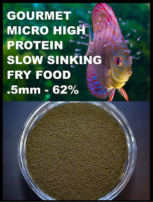 AQUATICBLENDEDFOODS ABF MICRO .5mm HIGH PROTEIN,62%,SLOW SINKING,FRY FOOD,Cichlids,HEAT SEALED,ABF41