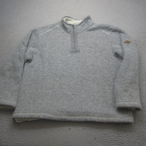 Orvis Sweater Mens Extra Large Gray Knit Zip Birdseye Sherpa Lined  Warm - Picture 1 of 15