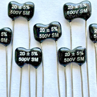 15X - 20pF @ 500V (5%) - (DM15) DIPPED MICA CAPACITOR ~ TONE CONTROL/HiFi/RF (m)