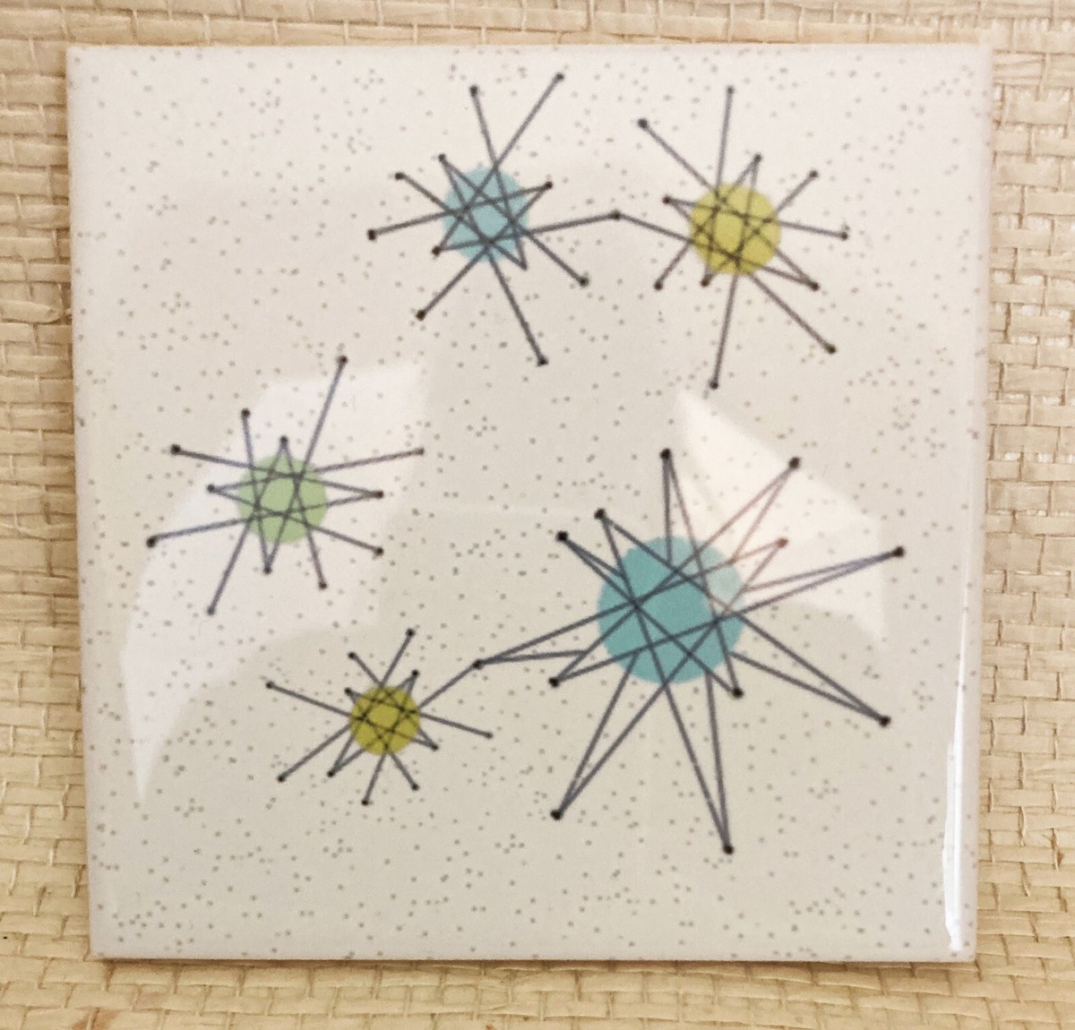 Franciscan Atomic STARBURST TILES - SET OF FOUR - MCM - Maker