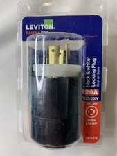 NEW Leviton Locking Plug Black/White 20A-125/250V