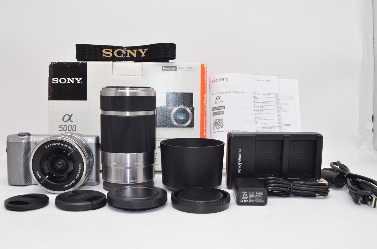 Sony Alpha a5000 ILCE-5000 Mirrorless Camera Silver double