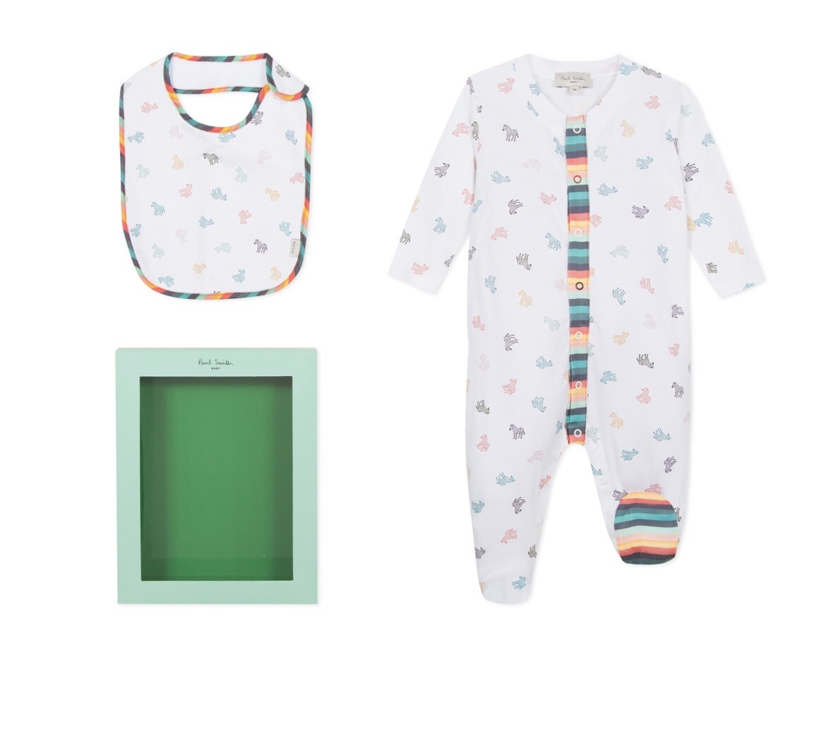 Paul Smith Baby Boy Baby grow With Matching Bib Set