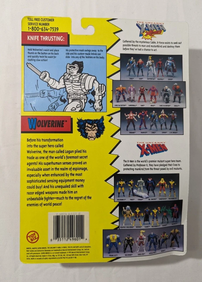 Figura de acción The Uncanny X-Men Wolverine quinta edición de Toy Biz 1996 Kaybee Foto 2 de 2